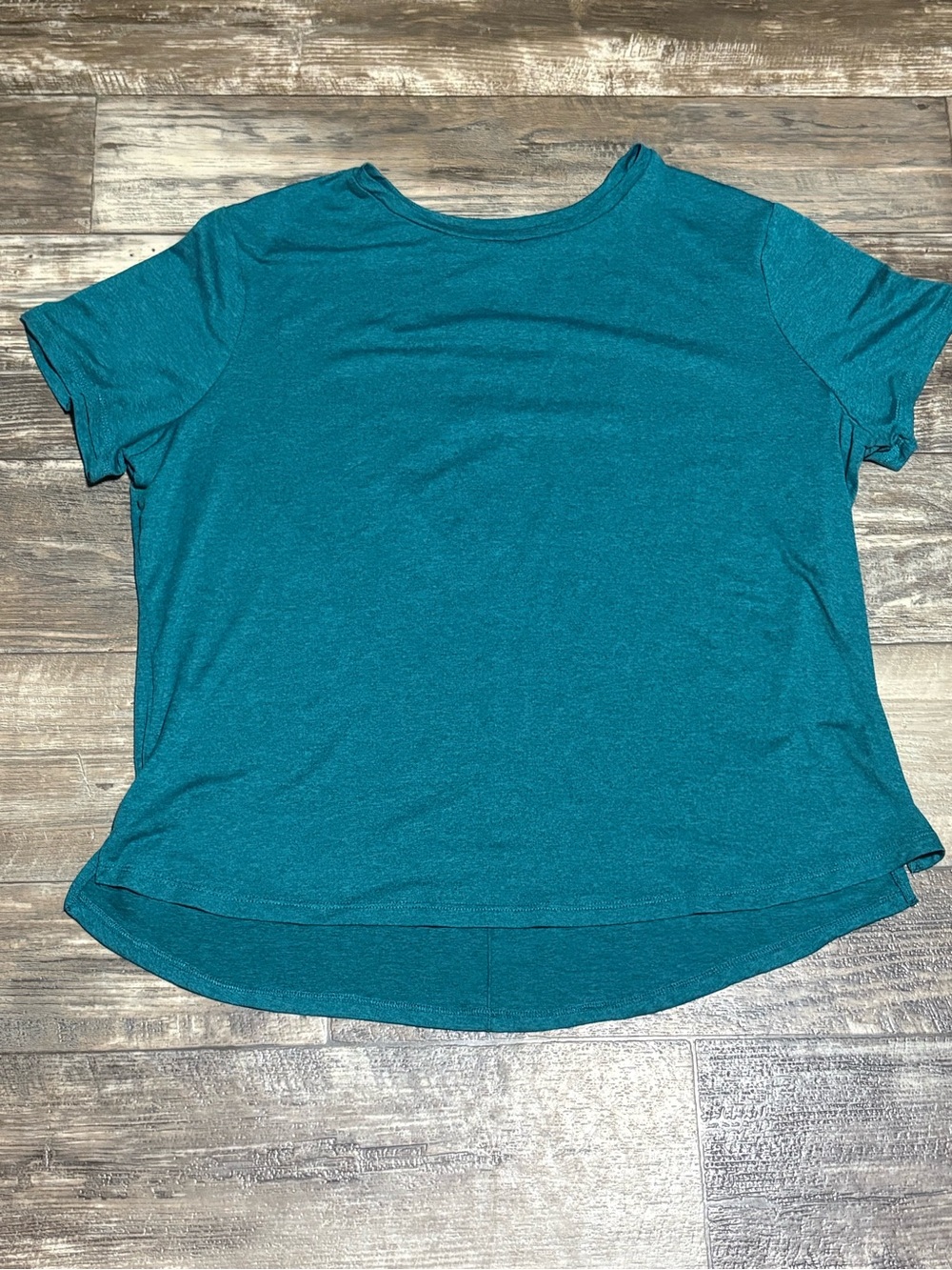 Relaxed Teal Short-Sleeve Crewneck Top